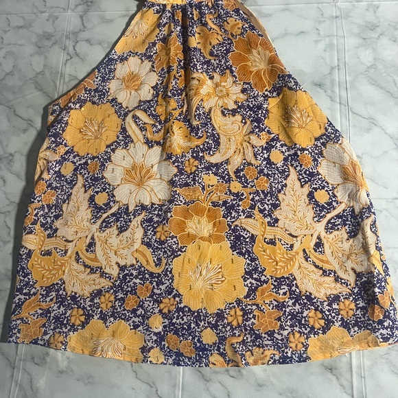 Boho Resort Halter Cupcakes & Cashmere Blouse Mustard Purple Cream Small - Picture 4 of 9